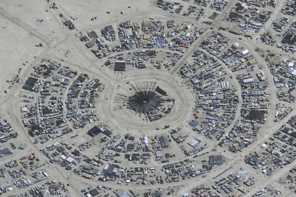 The Burning Man festival site last week before the rain hit.