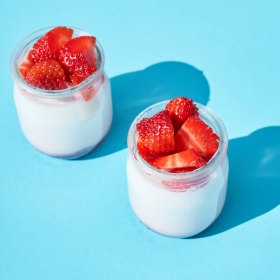 Eat plain yoghurt and sweeten it with fruit.