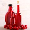 Home-made raspberry vinegar.