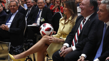 Trump said he would give the ball to his son, Baron.