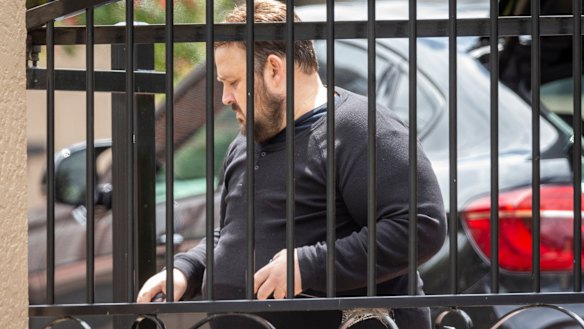 Andrew Triantafyllos is seen outside his home in Strathmore.