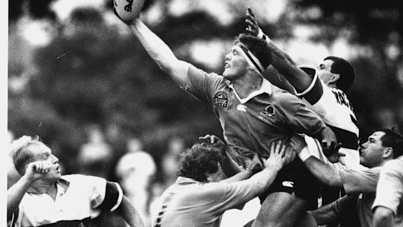 The Waratahs playing Francois Pienaar’s Transvaal in the Super 10 back in 1993.