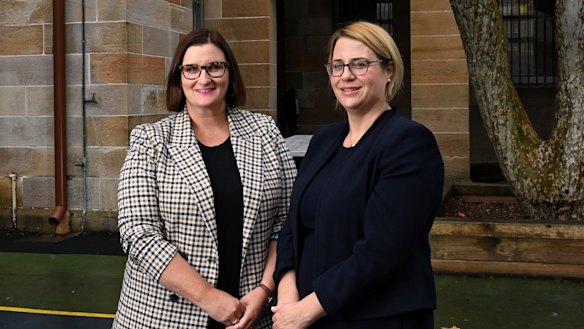New Department of Education secretary Georgina Harrisson, right, with NSW Education Minister Sarah Mitchell.