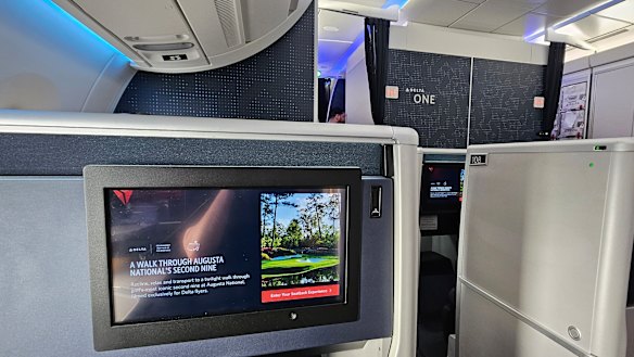 Choose from about 300 movies on the inflight entertainment system.