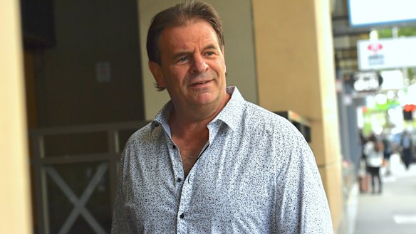 Union boss John Setka arrives at the Magistrates Court.