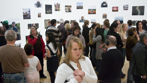 Large crowds in the NGV in 2007.