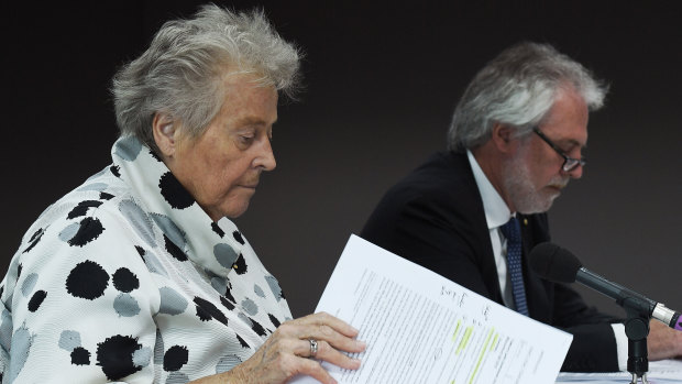 Energy Security Board head Kerry Schott and Australian Energy Market Commission chief John Pierce faced the Senate hearing on the proposed power company forced divestment bill in Sydney on Tuesday.