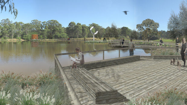 Varroville site and artist’s impression of Macarthur Memorial Park.