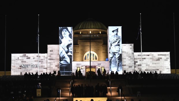 Projections at the Australian War Memorial.