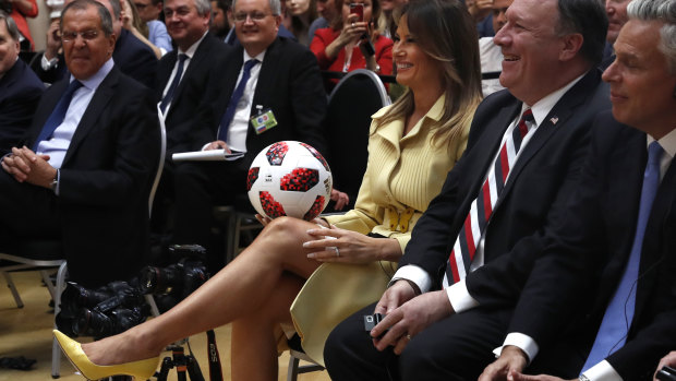 Trump said he would give the ball to his son, Barron.