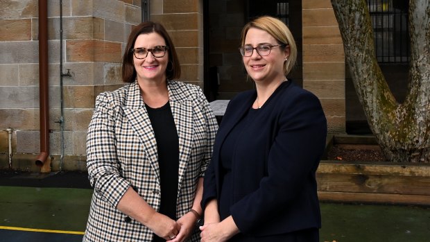 New Department of Education secretary Georgina Harrisson, right, with NSW Education Minister Sarah Mitchell.