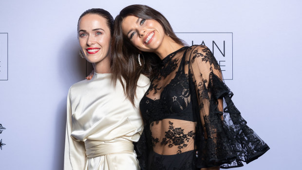 Sisters Kate Fowler and Georgia Fowler at the 2018 Australian Fashion Laureate Awards at The State Theatre on Tuesday.