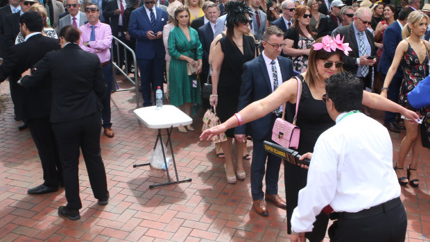 Flemington racegoers are searched.