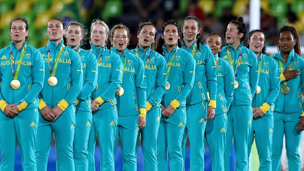 Australia’s 2016 women’s sevens team. 