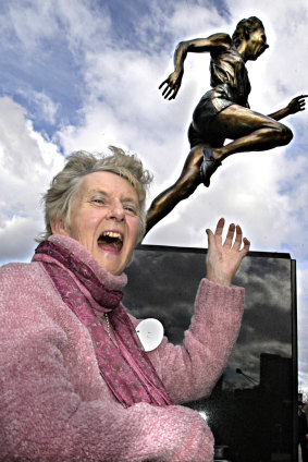 Betty Cuthbert is one of three female athletes immortalised in bronze across Melbourne.