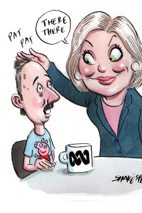 ABC chair Ita Buttrose said her staff - being creative types - were more "fragile" and "sensitive". Illustration: John Shakespeare