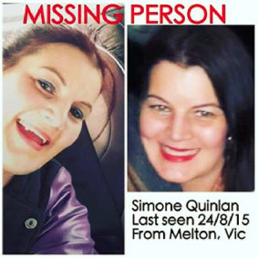 Simone Quinlan's Missing Person's poster.