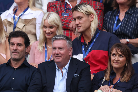 Darcy Moore enjoying the tennis on Sunday.