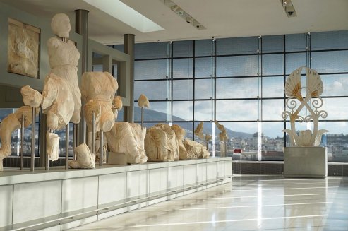 Interior view of the Acropolis Museum in Athens.
