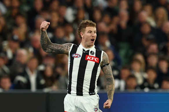 Beau McCreery celebrates the goal.