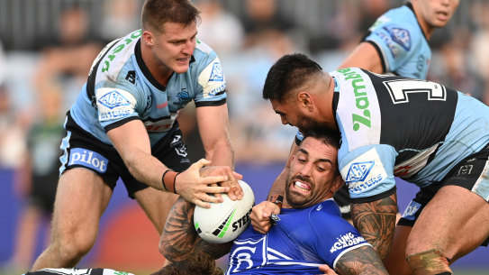 Paul Vaughan in action for the Bulldogs.