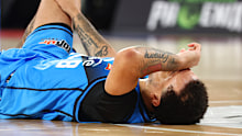 Cole Anthony clutched at his knee after going down in the fourth quarter of his side’s win over the Phoenix.