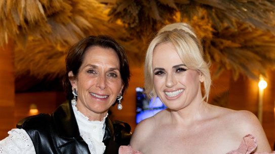 Jayne Hrdlicka (left) and Rebel Wilson at the Australian Open.