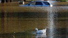 Flooding in North Richmond near the Hawkesbury River on Saturday.