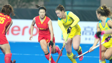 Well placed: They haven't secured a spot in the decider yet, but the Hockeyroos are in a strong position.