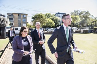 NSW Early Childhood Learning Sarah Mitchell, Treasurer Matt Kean and Minister for Education and Premier Dominic Perrottet,.