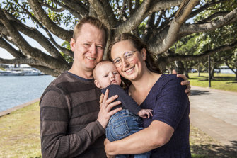 Ben and Laura Smith and her 4-month-old son Hunter, who was conceived through IVF.