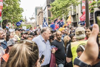 Craig Kelly in the crowd at the Sydney rally 