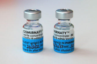 Vials of Pfizer vaccine.