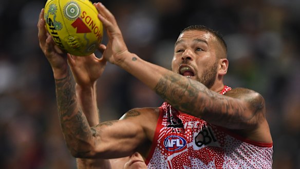 Contained: The Cats managed to limit Lance Franklin's influence.