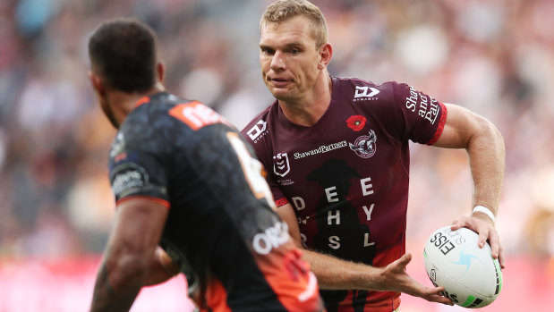 Tom Trbojevic keeps them guessing at Bankwest Stadium.