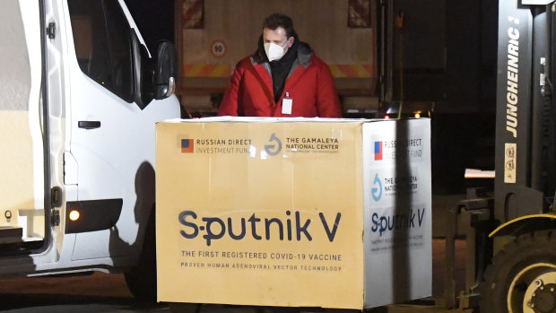 A shipment of Russia’s Sputnik V vaccine arrives in Slovakia.