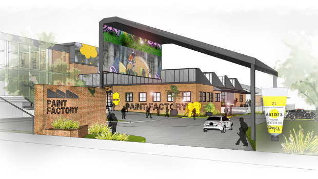 An artist’s impression of what the multi-use site would eventually look like.