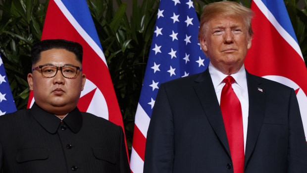 US President Donald Trump meets North Korean leader Kim Jong-un.