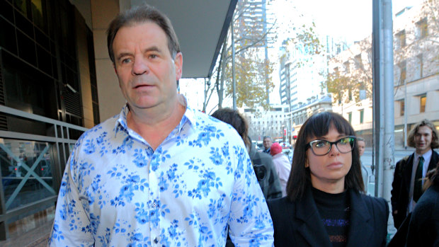 Setka arrives at court with his wife Emma Walters.