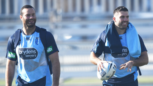 Contention: NSW duo Boyd Cordner (left) and James Tedesco.
