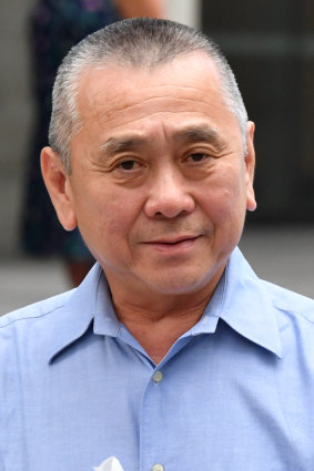 Danh Ma, father of Trung The Ma, is seen outside the Supreme Court in Brisbane.