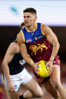 Dayne Zorko in the second preliminary final match against Carlton at The Gabba in September. The veteran has signed on for a 13th season.