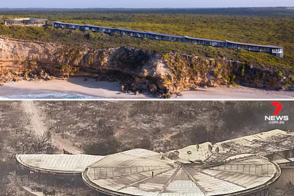 Before and after the flames: the Southern Ocean Lodge luxury holiday accommodation on Kangaroo Island.