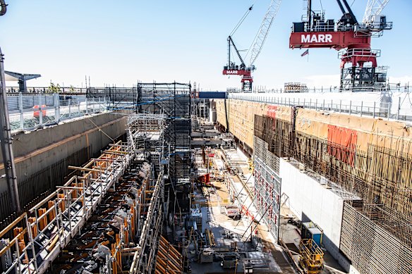 Uma estação perto do terminal do Aeroporto de Western Sydney é uma das seis em construção ao longo da linha ferroviária do metrô de 23 quilômetros.