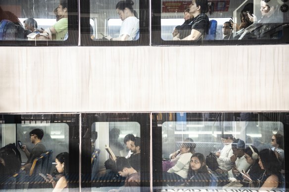 Commuters faced sharply reduced services and packed trains.