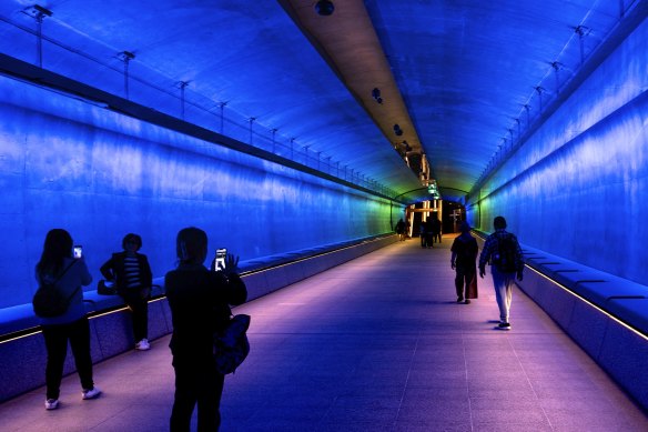 Sonic Luminescence by Tina Havelock Stevens in the Martin Place station. 
