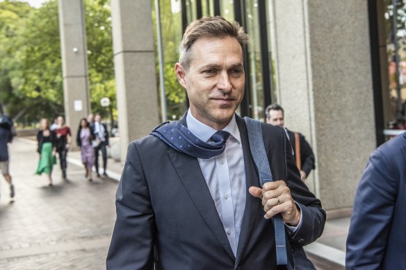 Angus Llewellyn outside the Federal Court in Sydney on Wednesday.