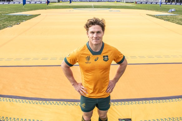 MIchael Hooper pictured at the Wallabies’ jersey launch for the Rugby World Cup in June.