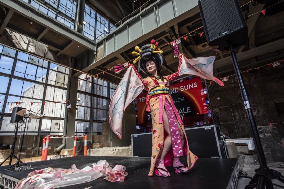 Japanese artist Maru Yacco inside White Bay for the Biennale of Sydney.