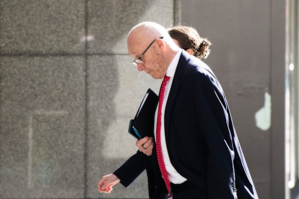 Liberal Party upper house MP Damien Tudehope arrives at the ICAC on Tuesday.